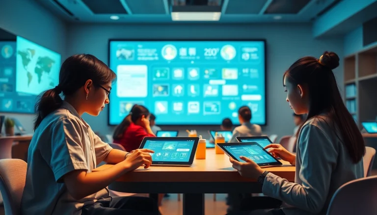 Youdao's innovative digital learning environment with students engaging in language translation technology.