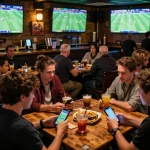 Sports enthusiasts enjoying live matches while strategically betting on Cakhia TV from their phones.