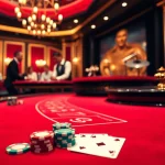 L'excitation du jeu dans un casino en ligne fiable avec un croupier professionnel à une table de blackjack luxueuse.