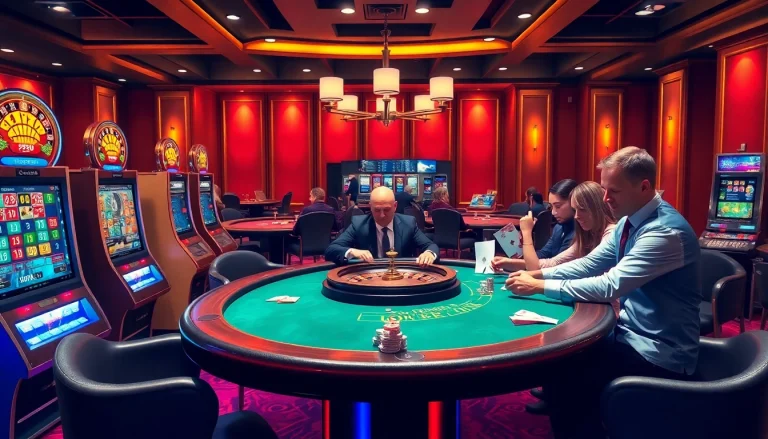 Experience thrilling gameplay at PS99 with energetic players at casino tables.