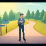 person contemplating choices to find my true calling at a crossroads in nature