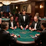 Players engaging in high-stakes poker at a VIP table, showcasing the excitement of nhacaiuytinn.