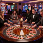 Players engaging at a roulette table emphasizing the excitement of f8betz casino gaming.