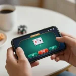 Engaging in a strategic vipwin poker game on a smartphone, showcasing savvy gameplay