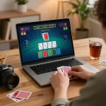 Engaging in live dealer blackjack on gamebaidoithuong8 with cozy home atmosphere.