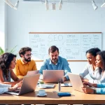 SEO Agency Clearwater team working collaboratively in a modern office setting.