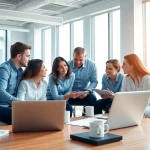 Enhance productivity with managed it services lakeland as a professional team collaborates in a modern office.