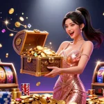 XINSLOT's exciting gaming experience with vibrant treasures and dynamic slot elements.
