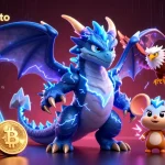 Engage with sriwijayatoto in a vibrant 3D casino illustration featuring electric energy and cryptocurrency elements.