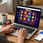 Engaging gameplay on Paris888 displayed on a laptop in a warm and inviting home setting.
