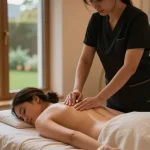 Relaxing Swedish massage session with professional therapist applying oils, creating a serene atmosphere.