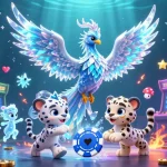 Experience dynamic online casinos through a vibrant 3D scene with interactive gaming elements.