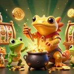 Experience the thrill of slot online gacor with vibrant characters and gold coin action.