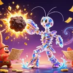 Experience zeusslot excitement with vibrant 3D illustration featuring dynamic casino elements.