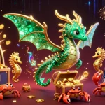 Win big on the Manaslu Trek, featuring a dazzling scene of a mythical sea dragon amidst casino excitement and treasures.