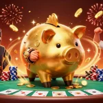 Engage with thrilling gameplay at credit card casinos featuring vibrant 3D characters and casino elements.