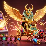 Win big with mansion88 in a vibrant colorful casino scene with exciting gambling elements.