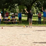 FOPI Kota Bitung mengadakan pertandingan petanque dengan suasana ceria.