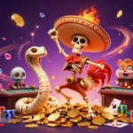 Gioca con le migliori app per giocare a poker nel poker online, circondato da monete d'oro e elementi di gioco.