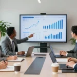 Engaged team discussing cibc cmo login strategies in a modern conference room.