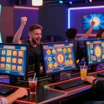 Engaged players enjoying bonus buy slots UK gameplay in a vibrant online casino atmosphere.
