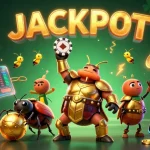Play and win with exciting cash prizes at tải sun win, featuring a vibrant 3D illustration of a cartoon beetle in action.