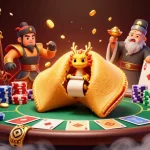 Gioca nei migliori casino online non AAMS con un cookie della fortuna e draghi saggi in un'illustrazione dettagliata