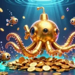 Win big at link depo 5k with a captivating 3D underwater casino scene full of golden coins and thrilling slot reels.
