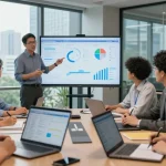 Team collaboration at https://factors.org.uk showcasing data insights in a modern office environment.